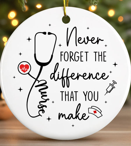 Pawzity Nurse Christmas Ornament Ceramic Gift for Women Nurses RN