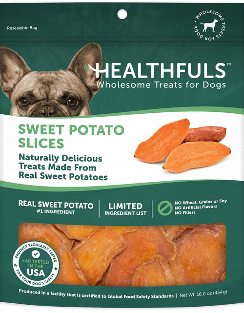 Load image into Gallery viewer, Healthfuls Sweet Potato Slices Dog Treats Grain Free Limited Ingredient 16 oz
