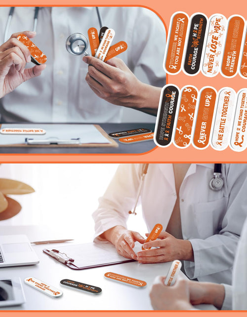 Load image into Gallery viewer, Lasnten 204 Pcs Orange Ribbon Nail Files Bulk Emery Boards Leukemia Awareness
