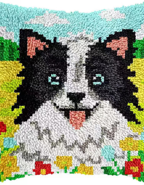 Load image into Gallery viewer, LUDOTEK Colorful Dog Latch Hook Kit Pre-Printed Canvas 17x17 in
