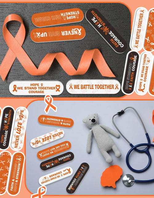 Load image into Gallery viewer, Lasnten 204 Pcs Orange Ribbon Nail Files Bulk Emery Boards Leukemia Awareness
