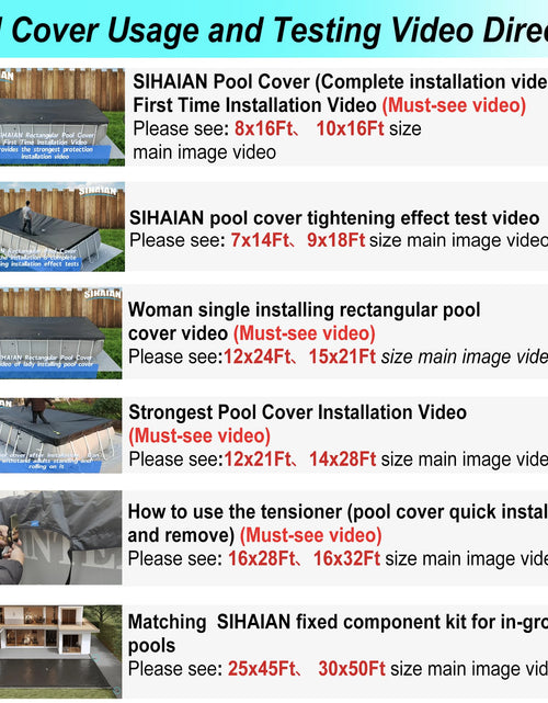 Load image into Gallery viewer, SIHAIAN 16x28Ft Oval Pool Cover UV Weather Resistant Side Storage
