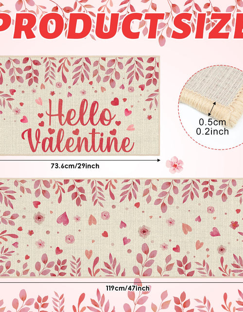 Load image into Gallery viewer, Pickmesh Valentine Kitchen Mats 2 Pc Non-Slip Love Heart Pink 17x29 &amp; 17x47

