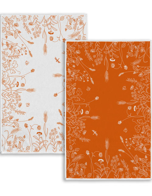 Load image into Gallery viewer, Rvsticty Fall Kitchen Towels Set 2, Floral Orange 18x26'' Thanksgiving Harvest
