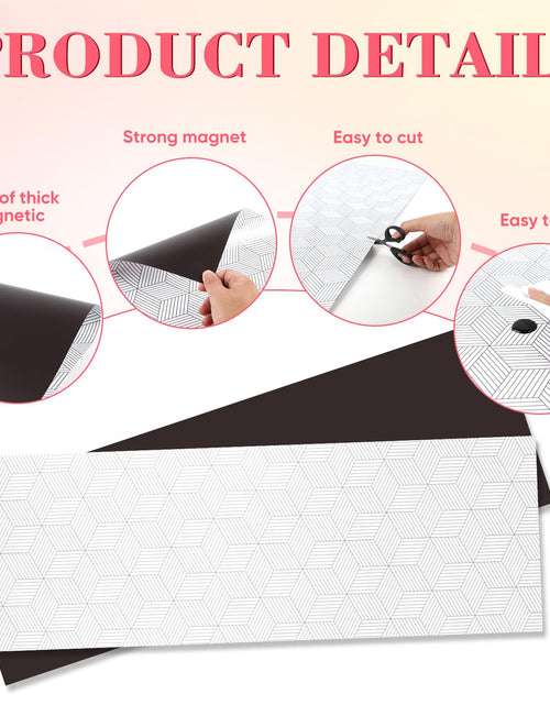 Load image into Gallery viewer, AUECOOME Magnetic Locker Wallpaper Sheet 12x36 Black Square 2pcs Pink Love
