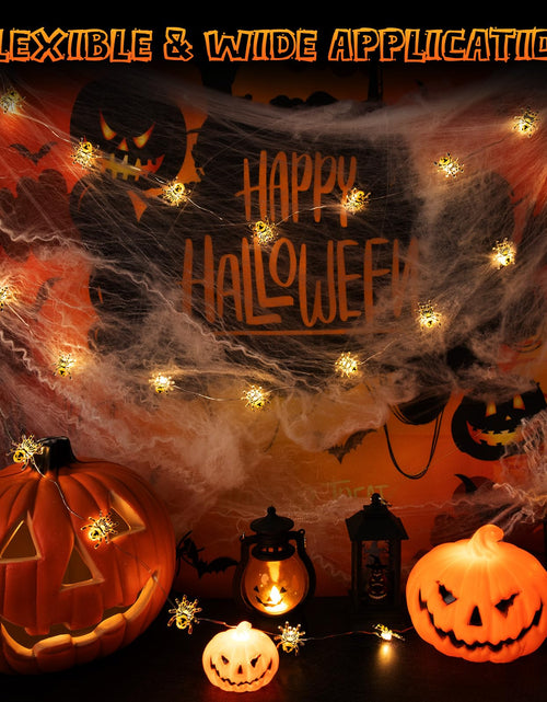 Load image into Gallery viewer, Joygoods Halloween Spider String Lights 7ft 20 LED Warm White Battery 2 Pack
