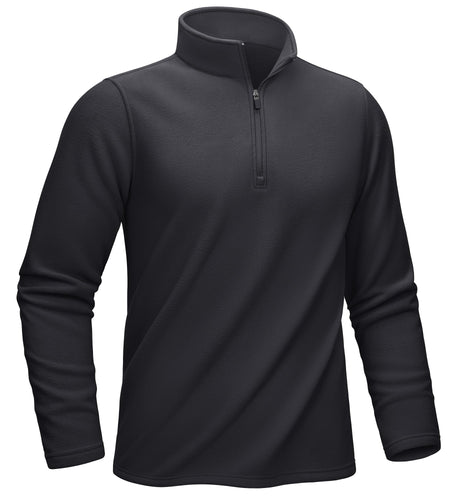 KEFITEVD Men's Quarter Zip Sweatshirt Thermal Fleece Pullover Black Size M