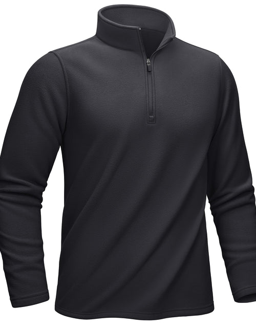 Load image into Gallery viewer, KEFITEVD Men's Quarter Zip Sweatshirt Thermal Fleece Pullover Black Size M
