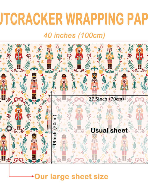 Load image into Gallery viewer, WRAPLULU Nutcracker Christmas Wrapping Paper 4 Jumbo Sheets 28x40in Yellow
