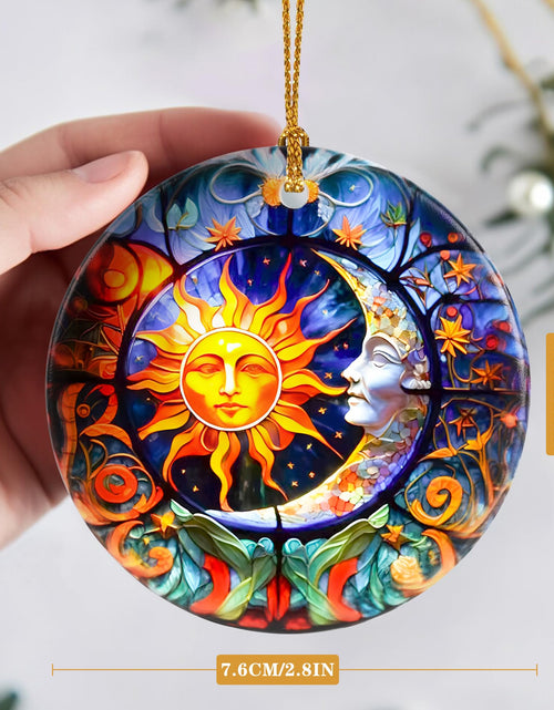 Load image into Gallery viewer, Touber Sun God Christmas Ornament Ceramic Holiday Decor Sun and Moon
