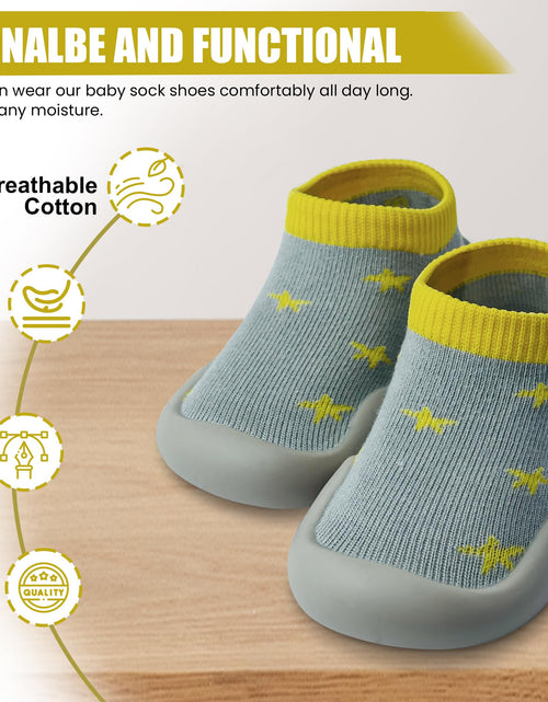 Load image into Gallery viewer, Dookeh Baby First Walking Shoes Non Slip Soft Sole Sneakers Yellow Toddler12-18M

