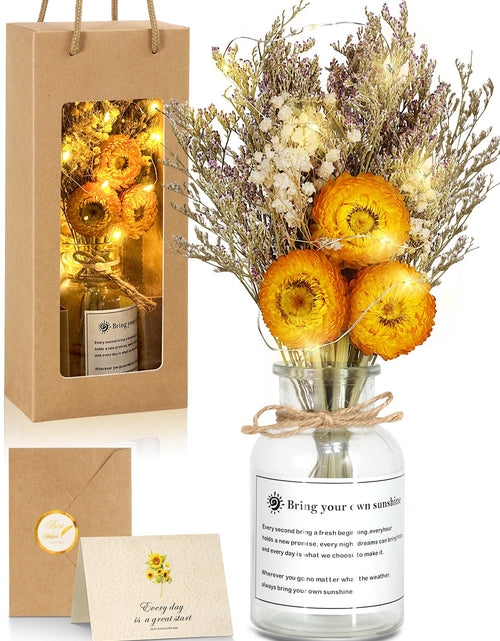 Load image into Gallery viewer, JMHACHY Preserved Sunflower Gift for Mom Birthday Yellow Natural Fibers
