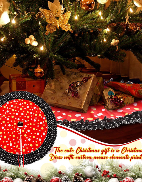 Load image into Gallery viewer, Soulchen Christmas Tree Skirt Double Layer Red Black Yellow Big Wave Point 51"
