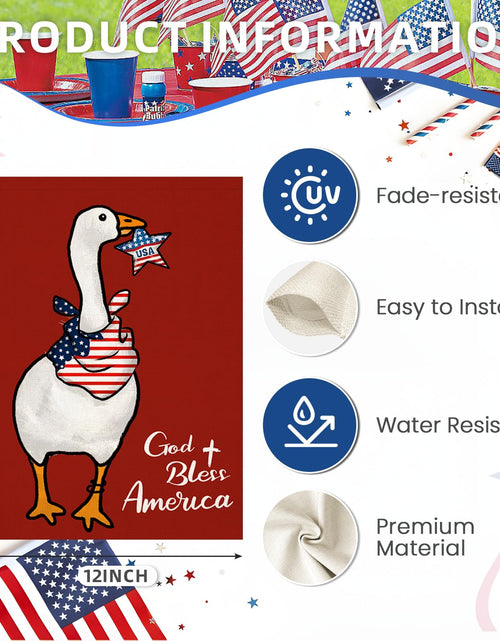 Load image into Gallery viewer, EKOREST Patriotic Garden Flag 12x18in Double Sided Funny Goose Red White Blue
