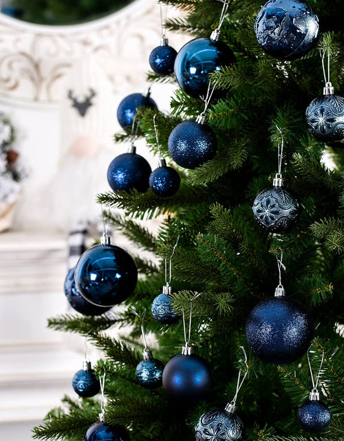 Load image into Gallery viewer, Senjie Night Blue Shatterproof Christmas Ornaments 32pcs Set Plastic
