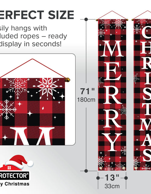 Load image into Gallery viewer, X-Protector Merry Christmas Buffalo Plaid Banner 71x13 Red
