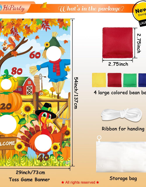 Load image into Gallery viewer, HiParty Thanksgiving Toss Game with 4 Bean Bags, Classic Fall Festival Design
