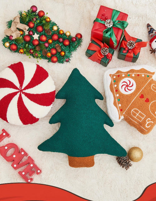 Load image into Gallery viewer, Vdoioe Christmas Tree Throw Pillows Set of 2 Plush Cotton Fill Xmas Decor
