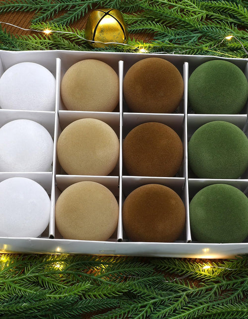 Load image into Gallery viewer, Sotiff Christmas Tree Decorations Velvet Balls 2.4 Inch 12 Pcs Multicolor
