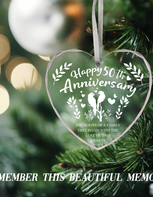 Load image into Gallery viewer, Vorruil Baby First 50th Anniversary Gift Heart Glass Tree Decoration

