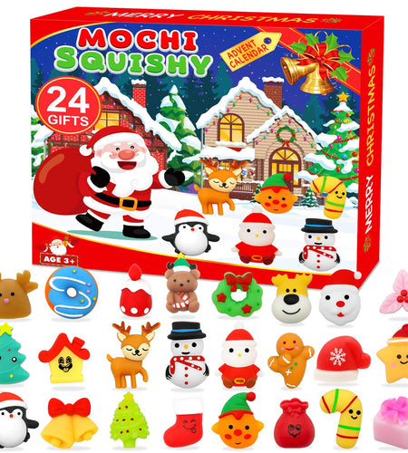 Govetom 2025 Mochi Squishy Advent Calendar 24 Days Multi-color Stress Toys
