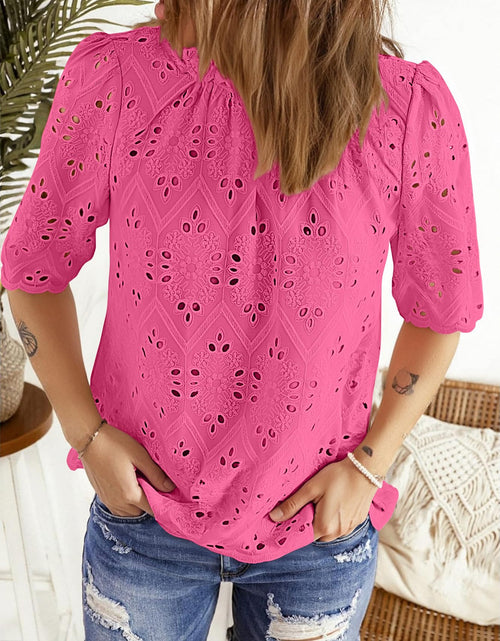 Load image into Gallery viewer, BETTE BOUTIK Womens Flowy Summer Tunic Top Bright Pink Size XL
