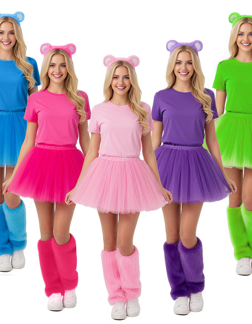 Load image into Gallery viewer, Syhood 4 Pc Bear Costume Set Women Brown T Shirt Tutu Skirt Leg Warmers
