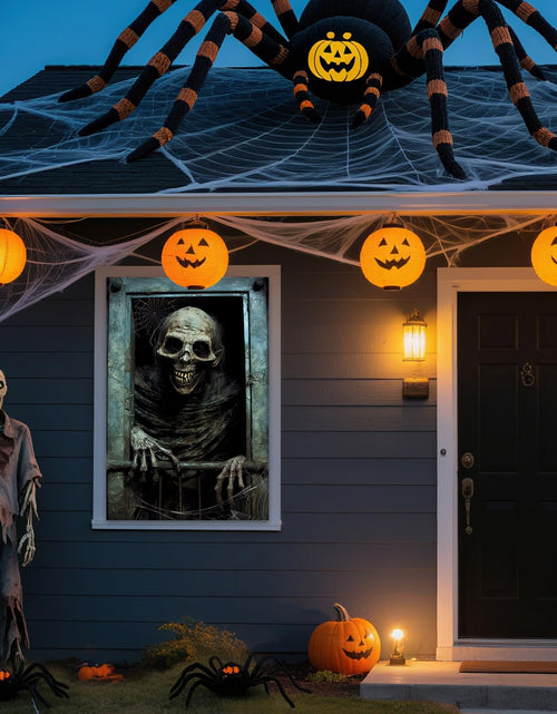 Load image into Gallery viewer, ROOKEA Halloween Vampire Window Curtain Spooky Ghost Banner Indoor Outdoor Decor
