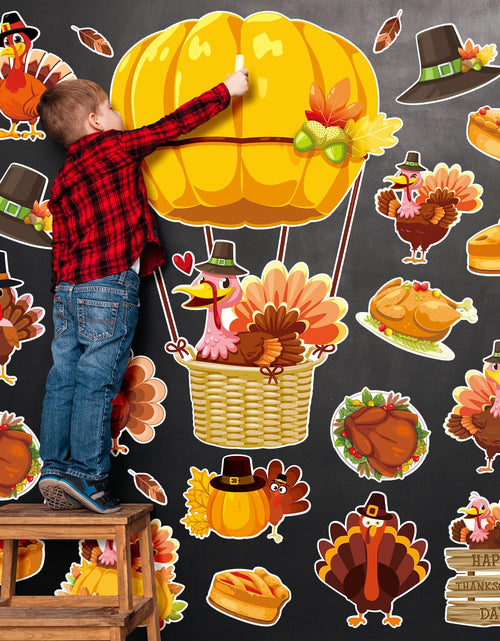 Load image into Gallery viewer, Whaline 45Pc Thanksgiving Turkey Hot Air Balloon Paper Cutouts Autumn Decor
