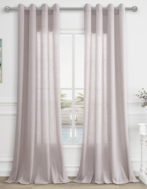 Load image into Gallery viewer, Aersas Champagne Linen Curtains 52x108in 2 Panels Grommet Light Filtering
