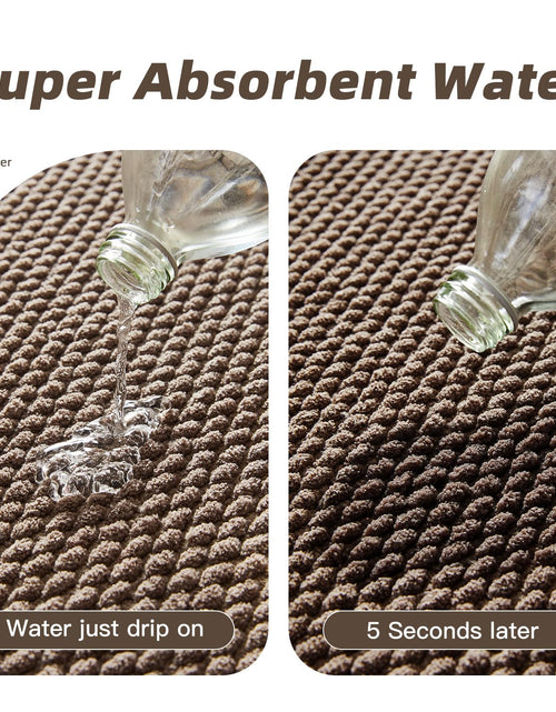 Load image into Gallery viewer, BULULOM Chenille Bathroom Rug Rubber Backing Brown 16x24 Absorbent Mat
