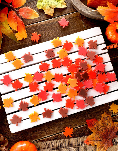 Load image into Gallery viewer, Soulchen 100 Pcs Mini Resin Maple Leaf Figurines Fall Yellow Orange Red
