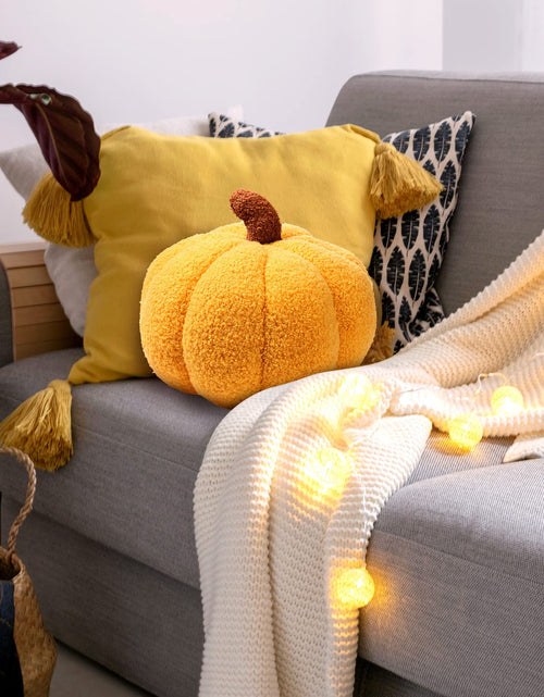Load image into Gallery viewer, Queekay 2 Pcs Pumpkin Pillow Plush 11x9.5 Inch Fall Decor Ginger Cotton
