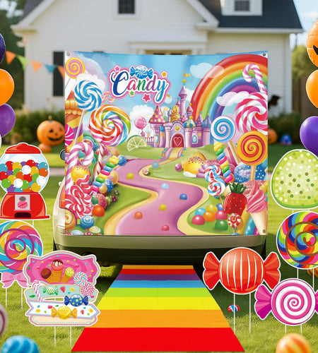 Beeveer Halloween Candy Trunk or Treat Car Decorations Kit Multicolor Outdoor