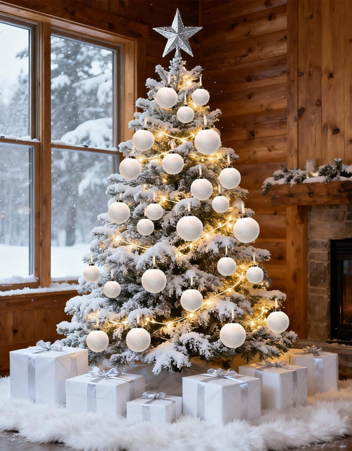 Load image into Gallery viewer, HyDren 24Pcs Beige Velvet Shatterproof Christmas Ornaments Balls 3.15,2.76,2.36"
