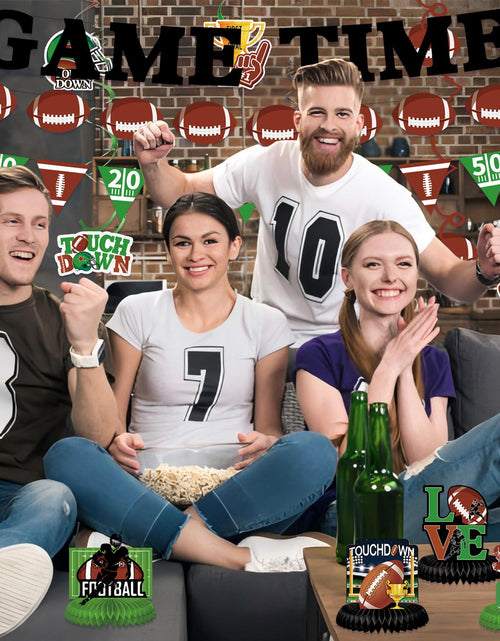 Load image into Gallery viewer, Koeilay Game Time Football Banner &amp; Decorations Green Brown Party Supplies
