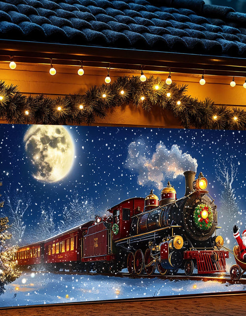 Load image into Gallery viewer, Yomaiha Christmas Santa Garage Door Cover Banner 6x13 ft Red Polyester
