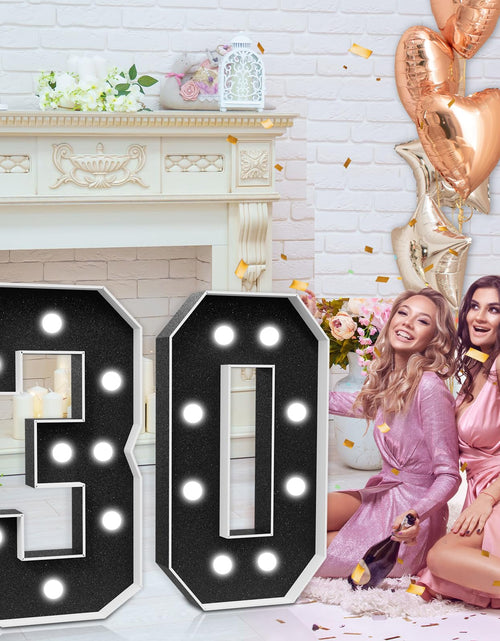 Load image into Gallery viewer, imprsv Marquee Numbers 30th Birthday Light Up Number 30 Black 3ft
