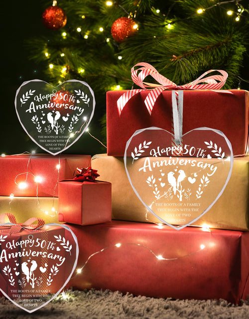 Load image into Gallery viewer, Vorruil Baby First 50th Anniversary Gift Heart Glass Tree Decoration
