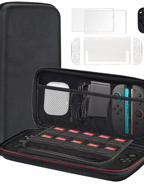 Load image into Gallery viewer, OSYROY Switch 2 Carrying Case 10 Game Slots Screen Protectors Hard Shell Black
