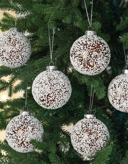 Load image into Gallery viewer, Soulchen 6 Pcs Vintage Metallic Glass Christmas Tree Ornaments 3.15in Brown
