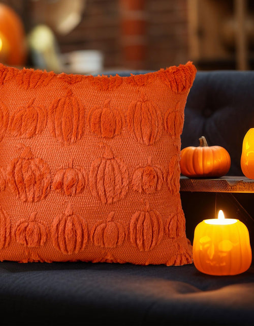 Load image into Gallery viewer, HunnmingRe 2 Pc Pumpkin Throw Pillow Covers 18x18 Orange Autumn Decor
