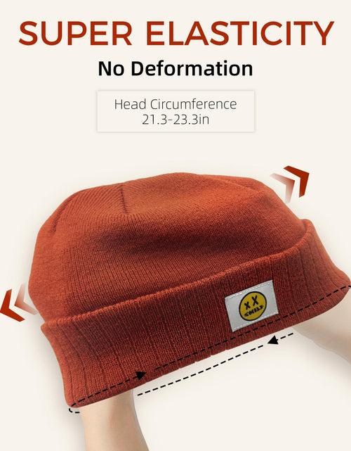 Load image into Gallery viewer, XMMAXFLOW Thick Knitted Winter Beanie Hat Cuffed Skull Cap Dark Orange
