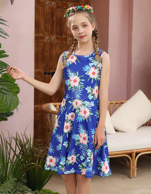 Load image into Gallery viewer, Ahegao Hawaiian Flower Girls Dress Lace 3D Flower Blue Pink Green Size 10
