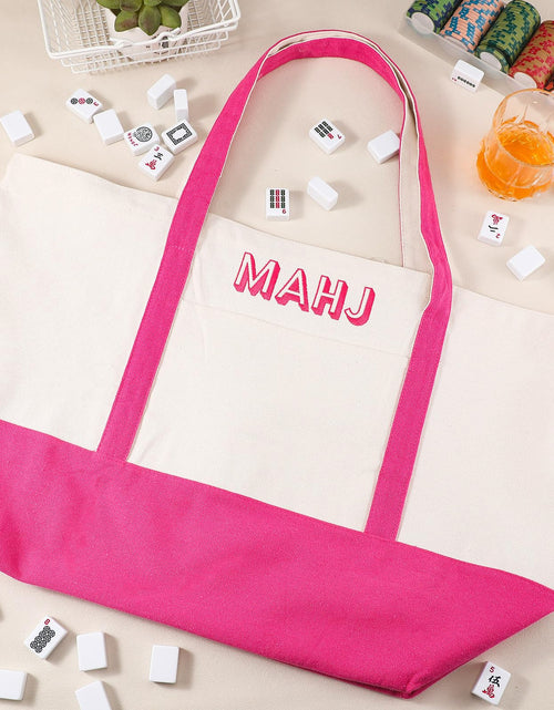 Load image into Gallery viewer, Sunnymove Extra Large American Mahjong Tile Bag Pink 25.2x14.17x9.06 in
