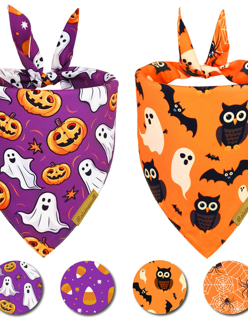 Load image into Gallery viewer, Raisingwell Dog Bandana Halloween N.Helloween 1 Pack Size Large
