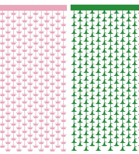 JJWYLTKB 2 Pack Pink Green Fringe Curtain 3x7ft Birthday Party Decor