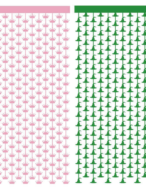 Load image into Gallery viewer, JJWYLTKB 2 Pack Pink Green Fringe Curtain 3x7ft Birthday Party Decor

