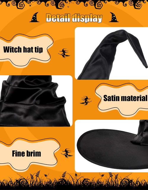 Load image into Gallery viewer, Leuceiy Halloween Witch Hat Black Polyester One Size Women Costume Accessory
