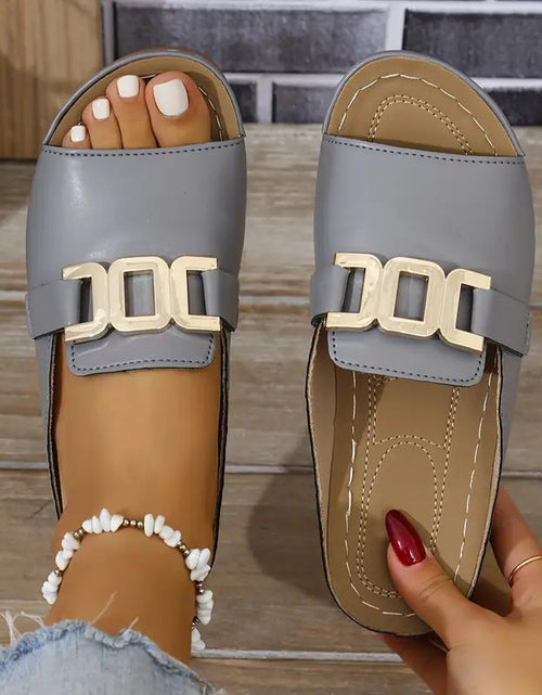 Load image into Gallery viewer, Chain Wedge Platform Peep-Toe Sandals – 5 Colors EU 36–45
